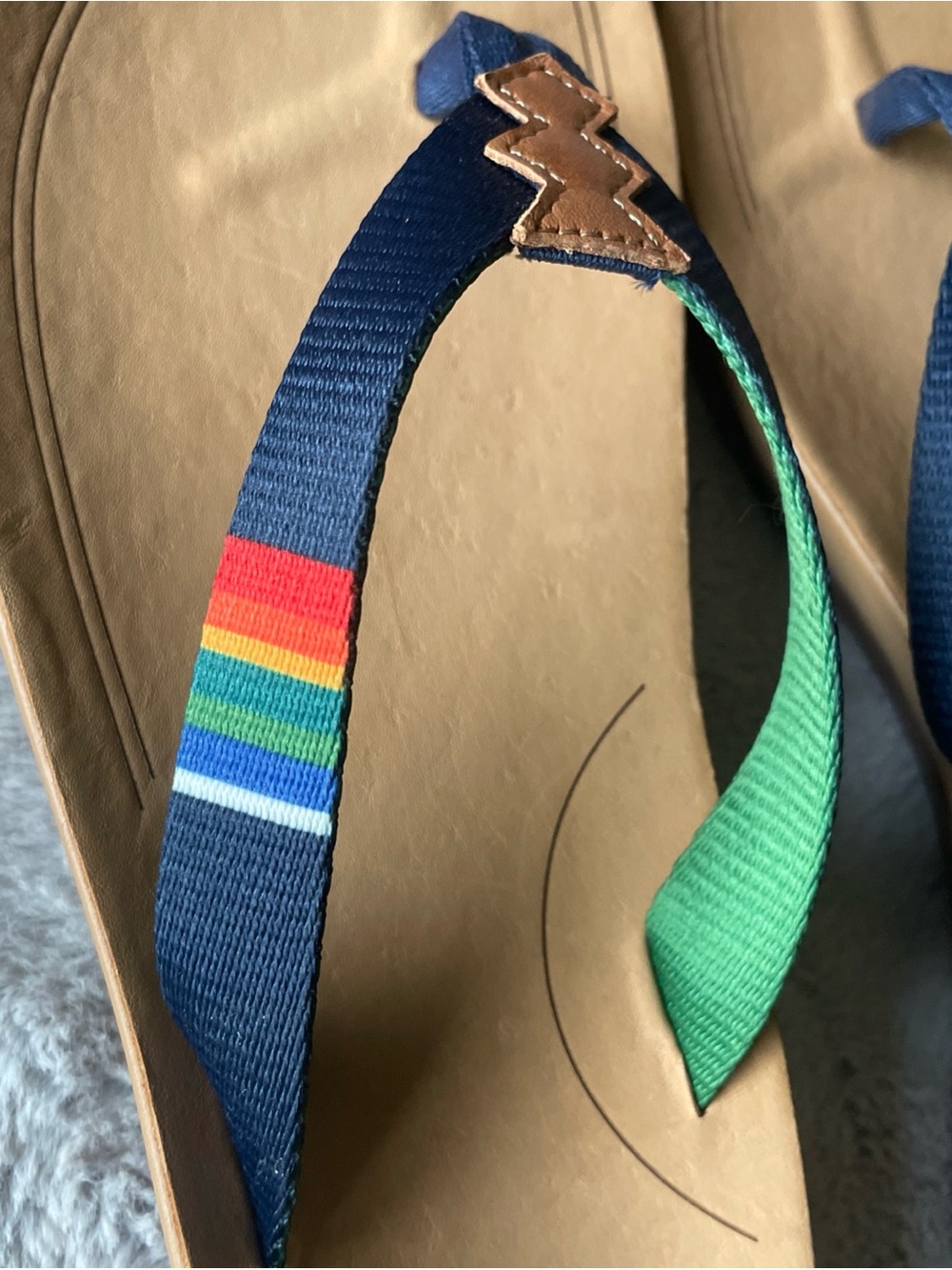 Pendleton Crater Lake Flip Flops with Navy Multicolor Straps size 9 - Picture 3 of 6